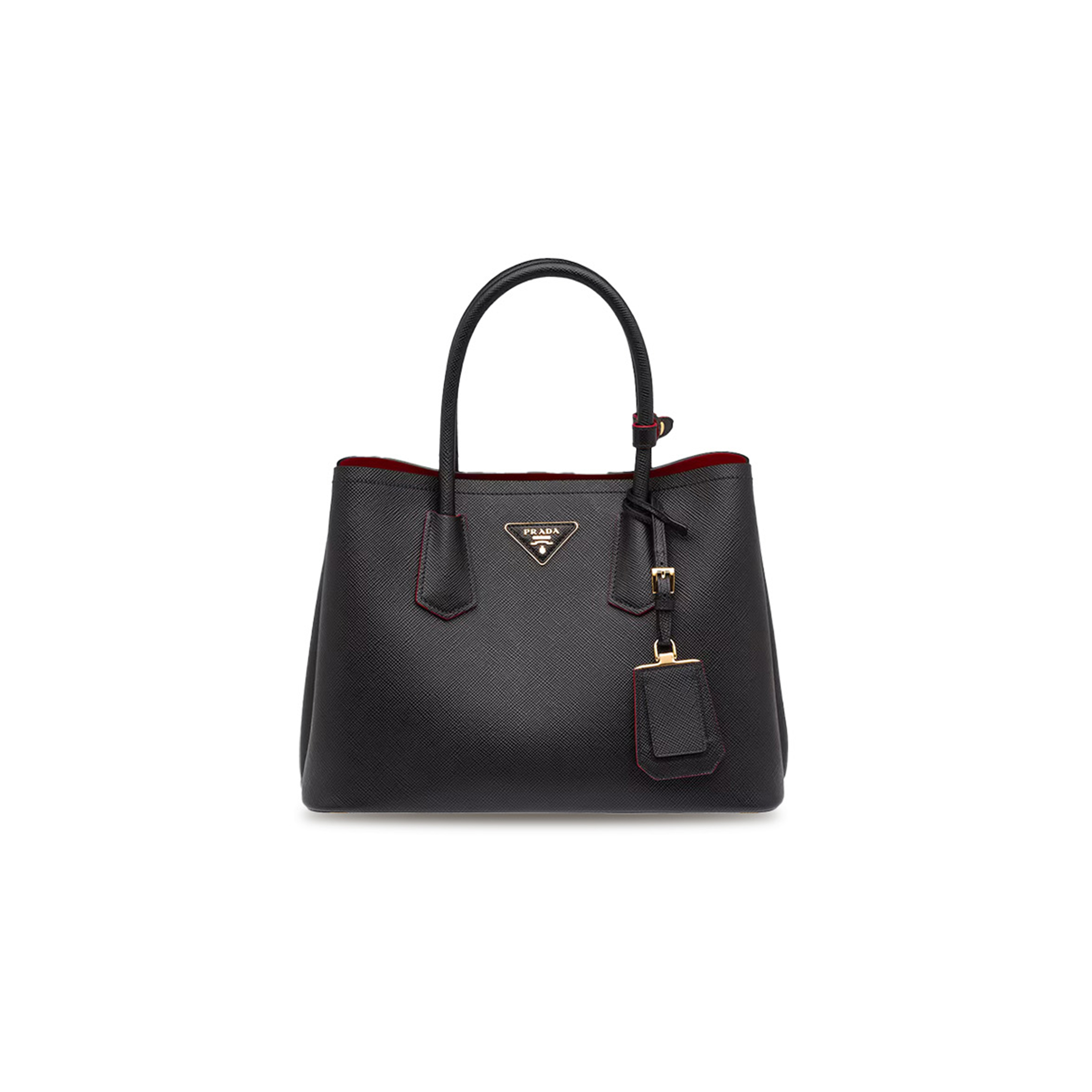 Pra*a medium double saffiano leather bag 1bg887 (33*25*14.5cm)